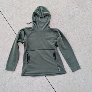 Melanzana Olive Green Microgrid Hoodie Women's M